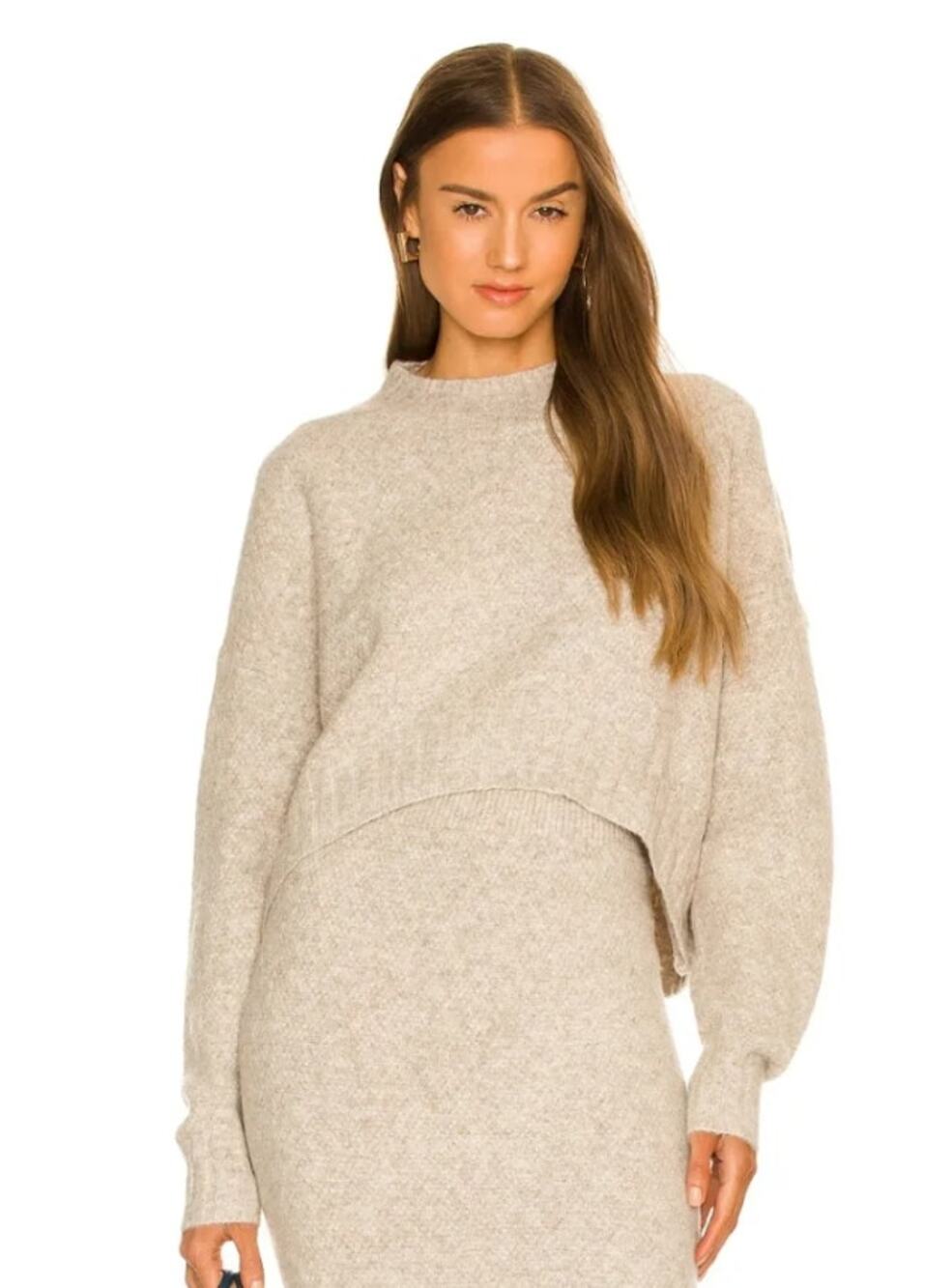 SNDYS. Late Lunch Sweater Oatmeal Oversized Boxy Fit Dolman Sleeve Women's XS